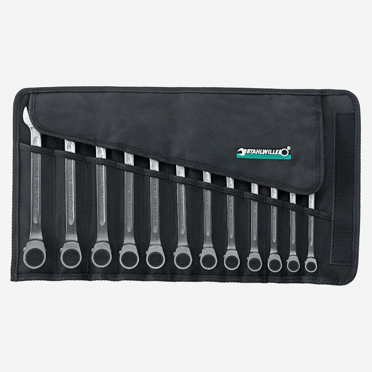 Stahlwille 17/12 OPEN RATCH Combination Ratcheting Spanner Set, Metric, 12 Pieces, 12 Point - ST96411712 - KC Tool