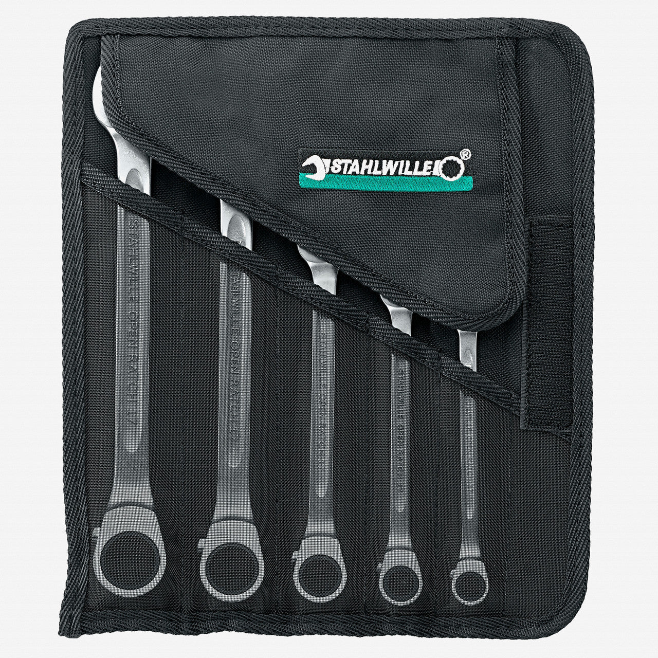 Stahlwille 17/5 OPEN RATCH Combination Ratcheting Spanner Set, Metric, 5 Pieces, 12 Point - ST96411705 - KC Tool