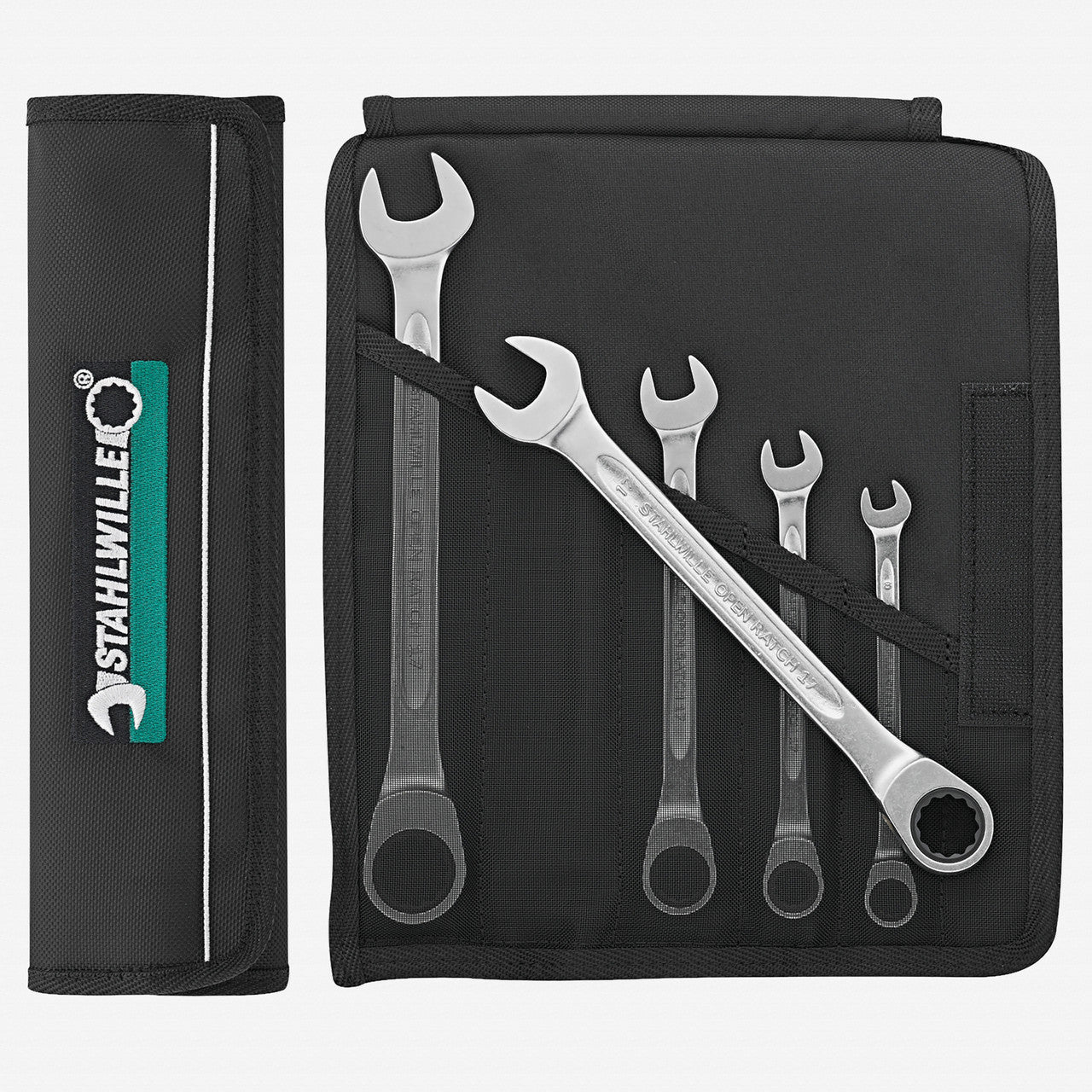 Stahlwille 17F/5 OPEN RATCH Combination Ratcheting Spanner Set, Metric, 5 Pieces, 12 Point - ST96401705 - KC Tool