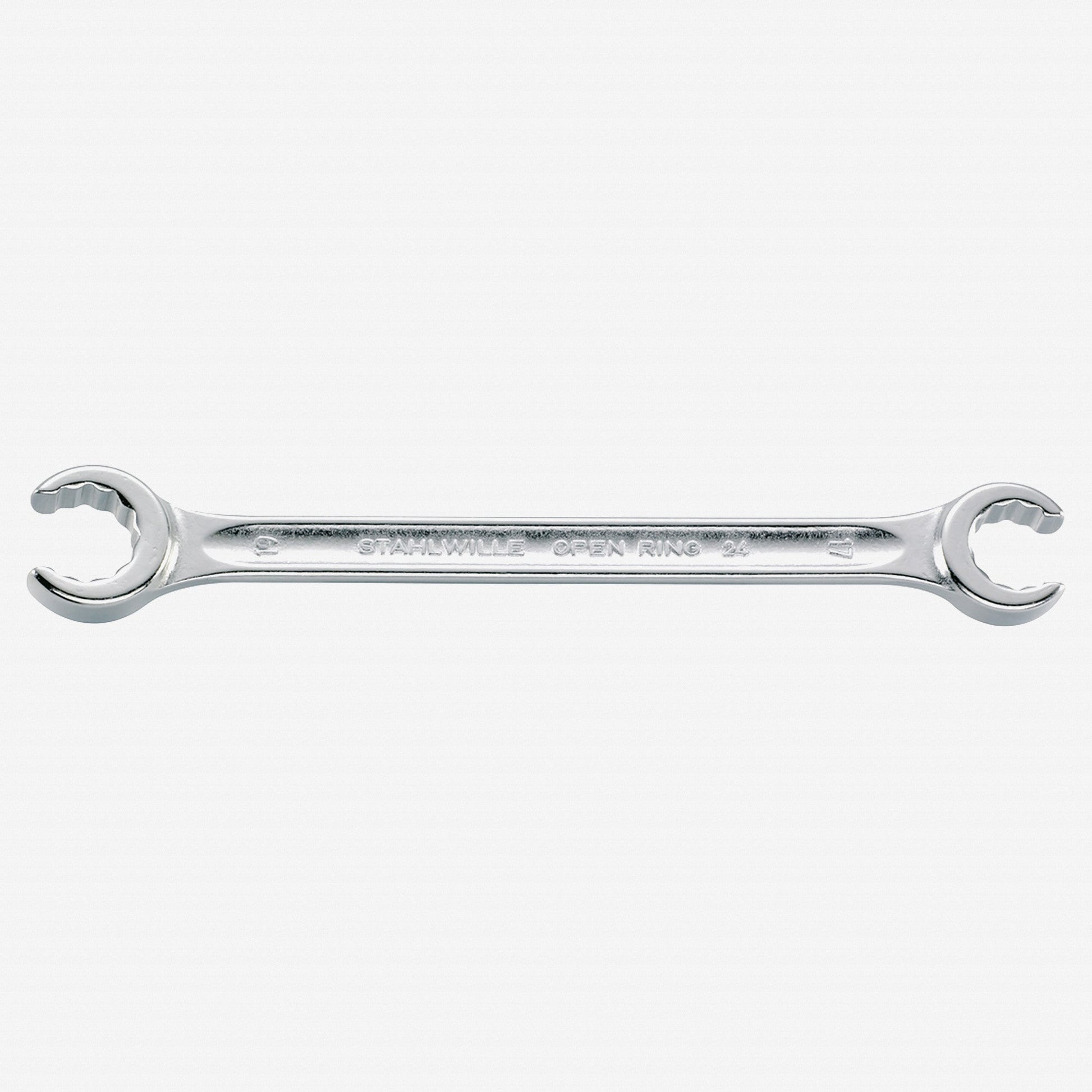 Stahlwille 24 Double Ended Open Ring Bi-hex Flare Nut Spanner, Angled, 14 x 17 mm - ST41081417 - KC Tool