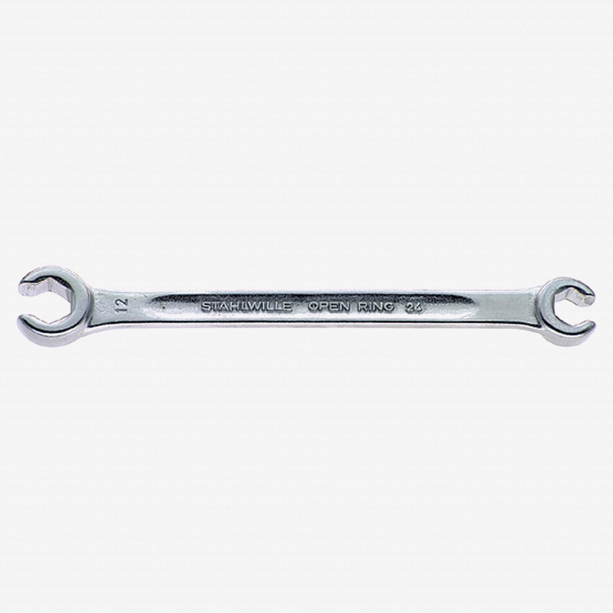 Stahlwille 24 Double Ended Open Ring Flare Nut Spanner, Angled, 10 x 12 mm - ST41081012 - KC Tool