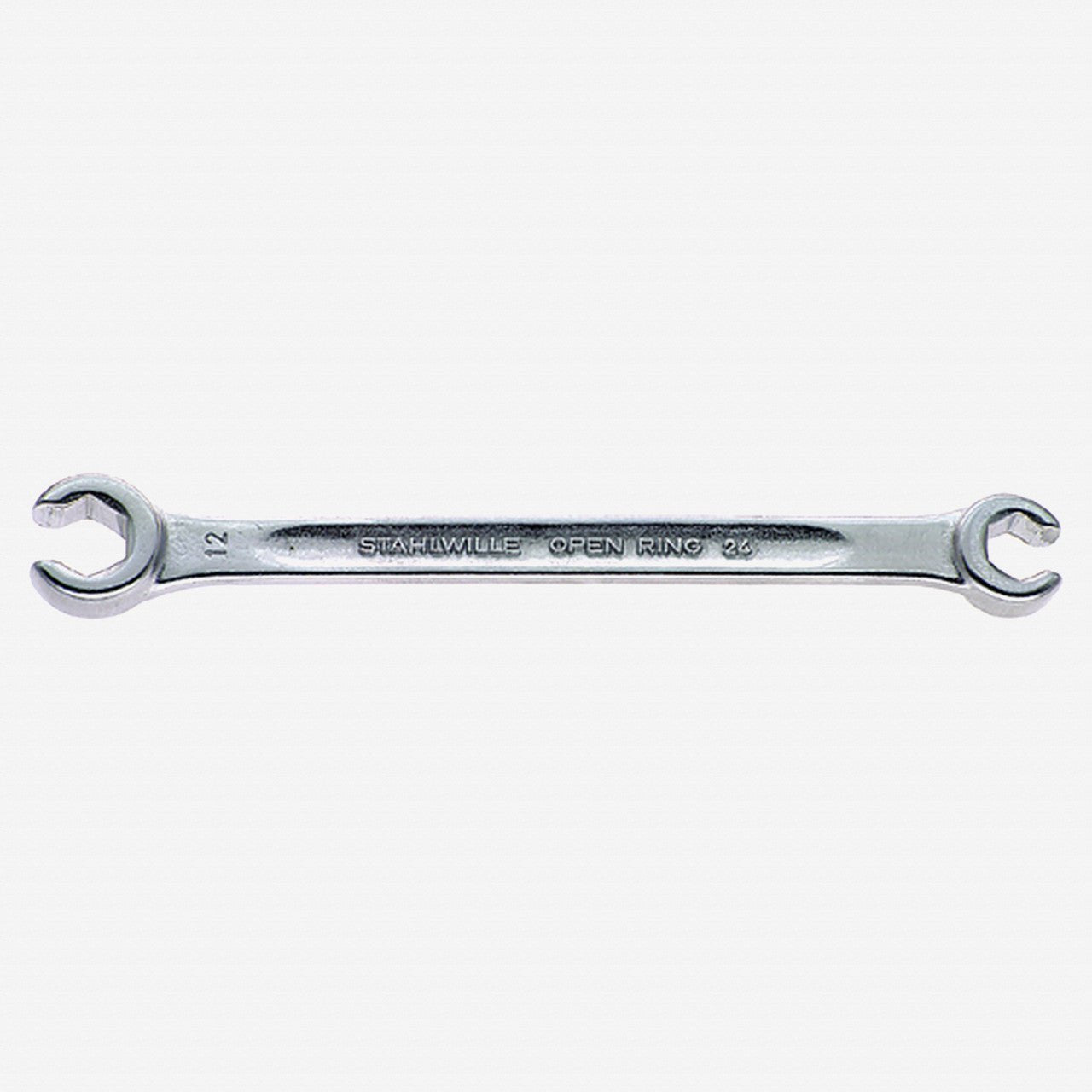 Stahlwille 24 Double Ended Open Ring Flare Nut Spanner, Angled, 10 x 12 mm - ST41081012 - KC Tool