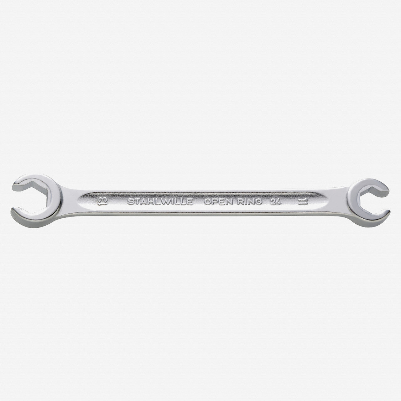 Stahlwille 24 Double Ended Open Ring Flare Nut Spanner, Angled, 12 x 14 mm - ST41081214 - KC Tool