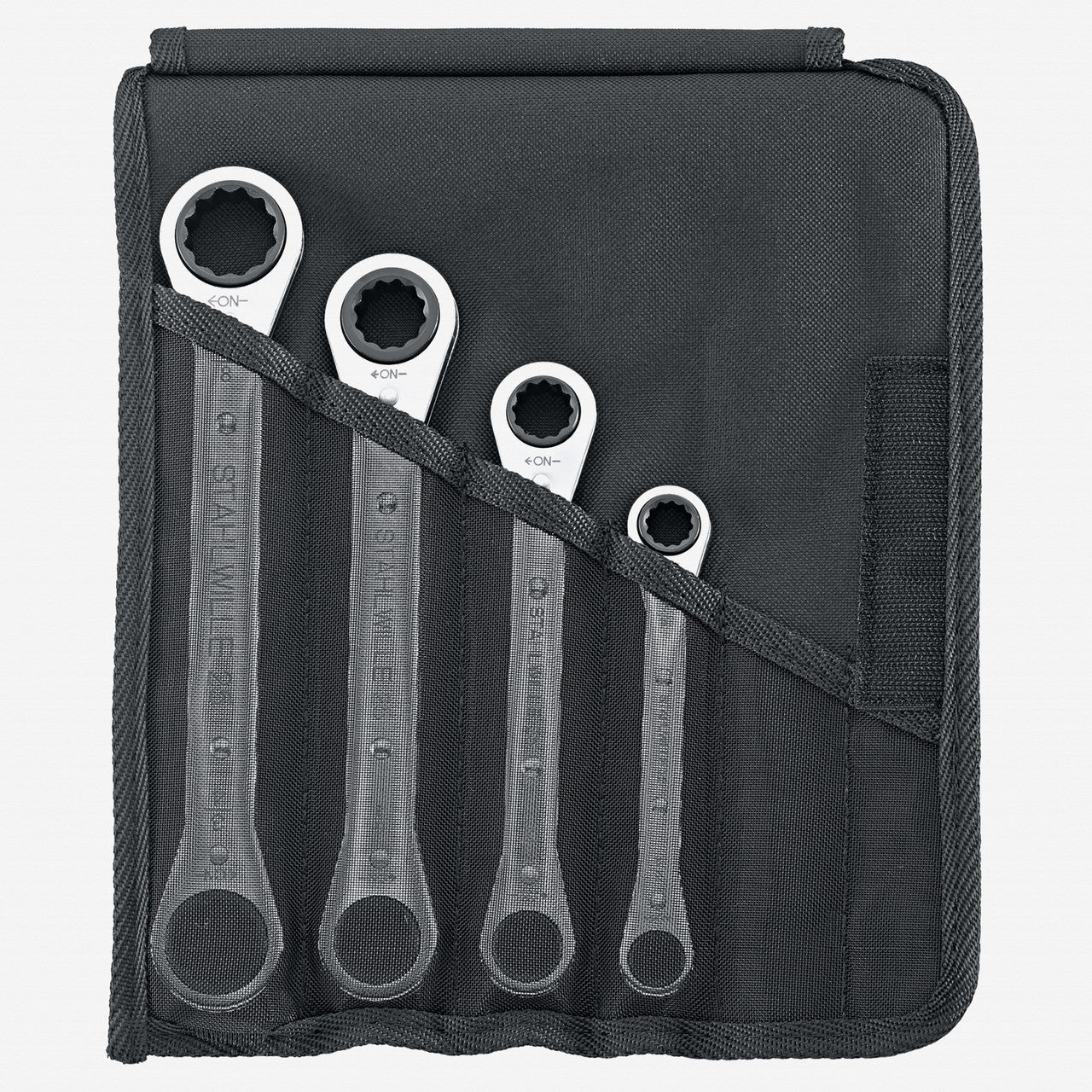 Stahlwille 25/4 Double - ended Ratchet Ring Spanner Set, Metric, 9 - 19mm, 4 Pieces - ST96411302 - KC Tool