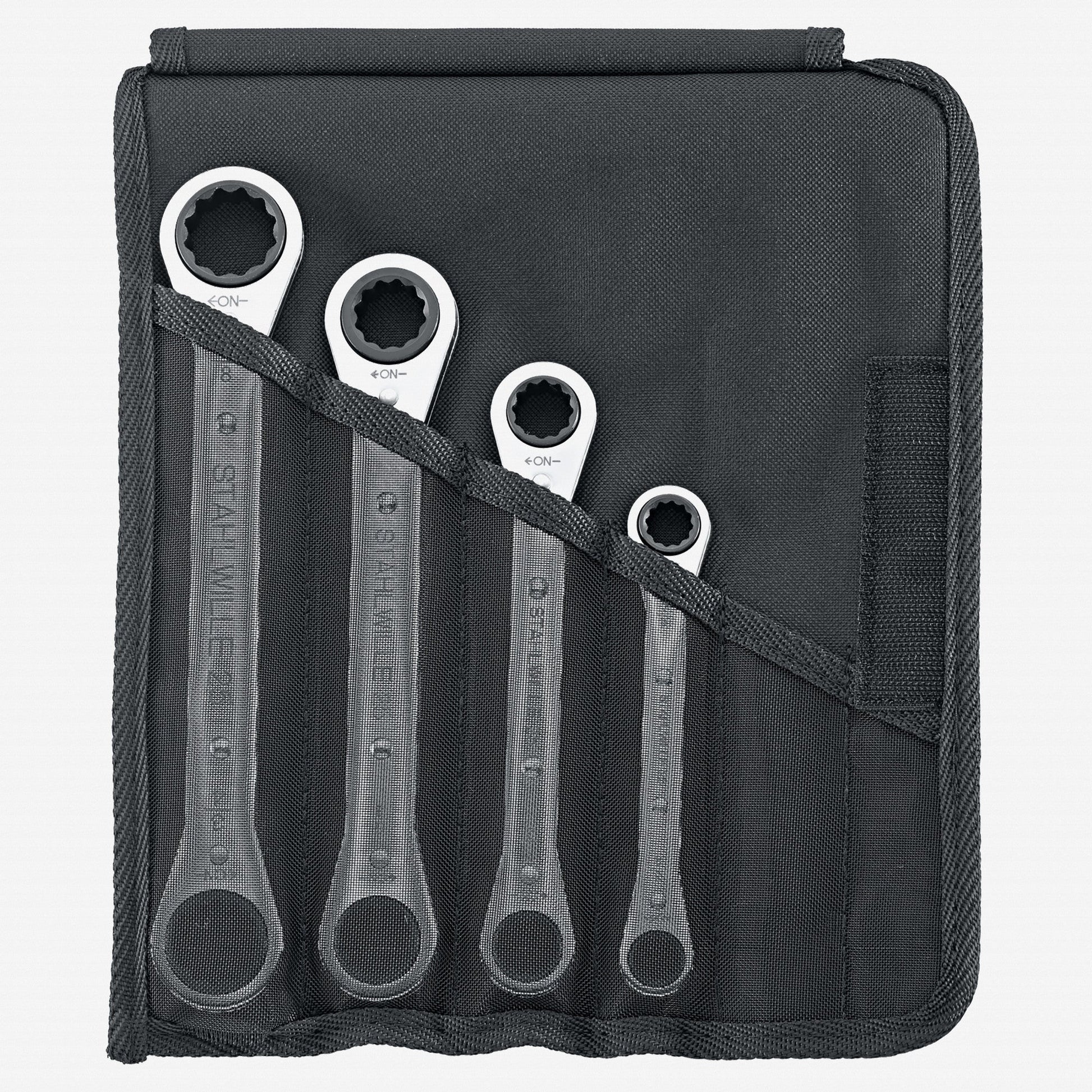 Stahlwille 25/4 Double-ended Ratchet Ring Spanner Set, Metric, 9 - 19mm, 4 Pieces - ST96411302 - KC Tool