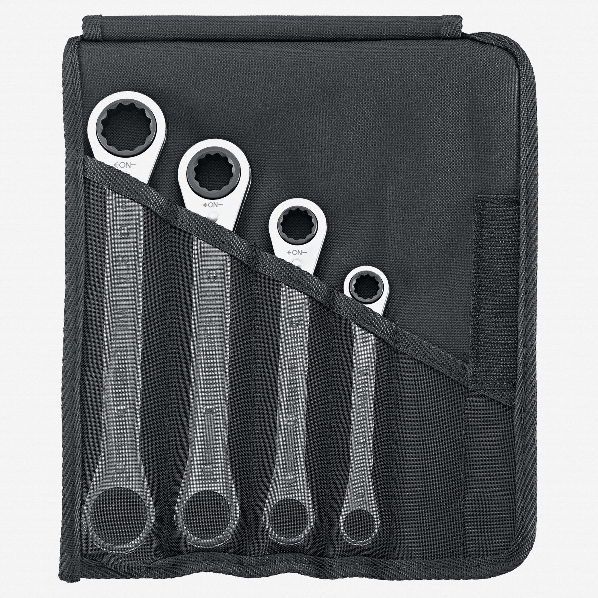 Stahlwille 25/4 Double-ended Ratchet Ring Spanner Set, Metric, 9 - 19mm, 4 Pieces - ST96411302 - KC Tool