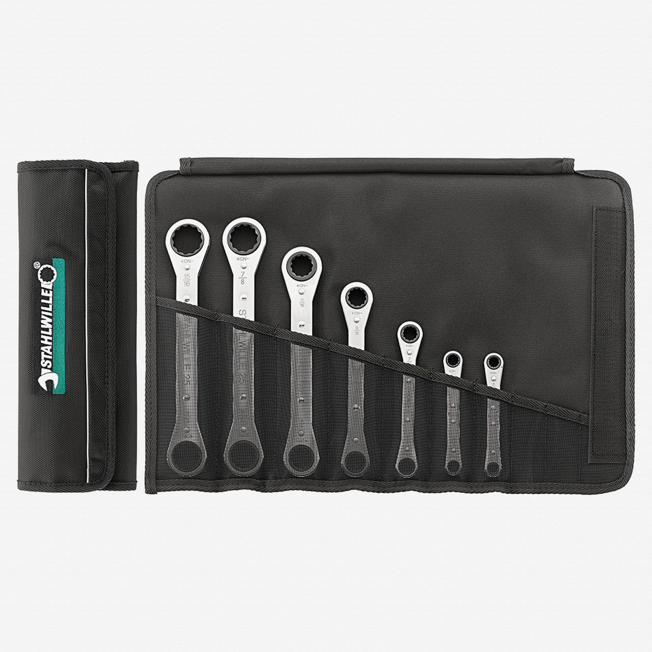 Stahlwille 25/7 Double - ended Ratchet Ring Spanner Set, Metric, 7 - 19mm, 7 Pieces - ST96411301 - KC Tool