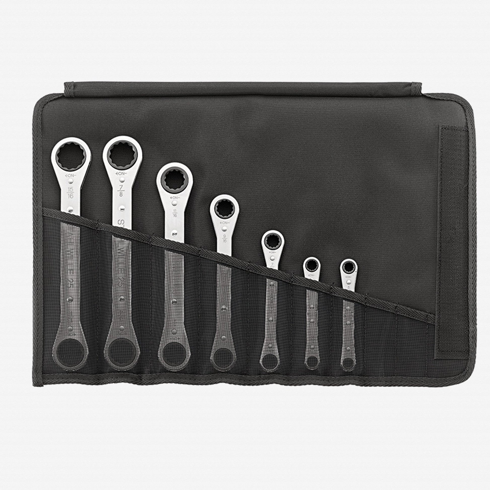 Stahlwille 25a/7N Double-ended Ratchet Ring Spanner Set, SAE, 1/4 - 15/16", 7 Pieces - ST96415601 - KC Tool