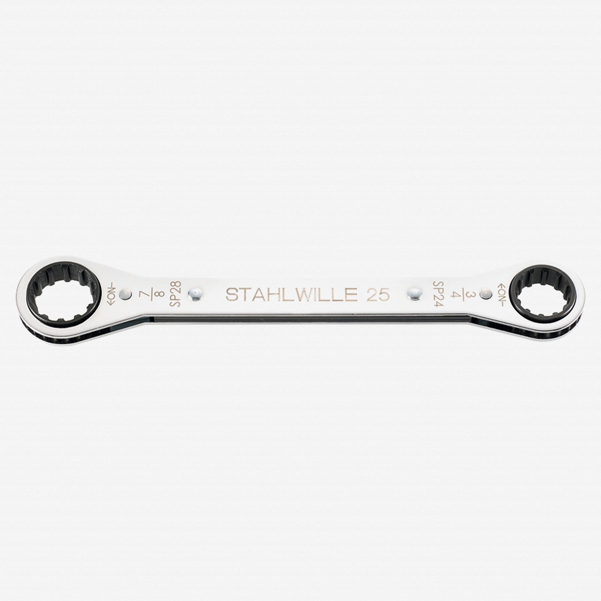 Stahlwille 25aSP Spline Drive Ratchet Ring Spanner, 20 x 22 Spline size (5/8 x 11/16") - ST41572022 - KC Tool