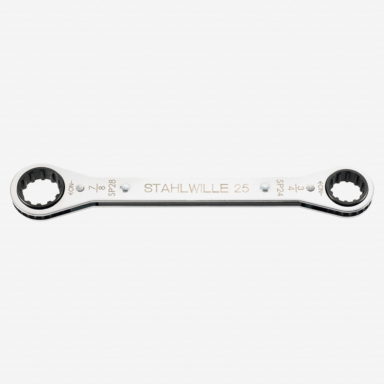 Stahlwille 25aSP Spline Drive Ratchet Ring Spanner, 24 x 28 Spline size (3/4 x 7/8") - ST41572428 - KC Tool