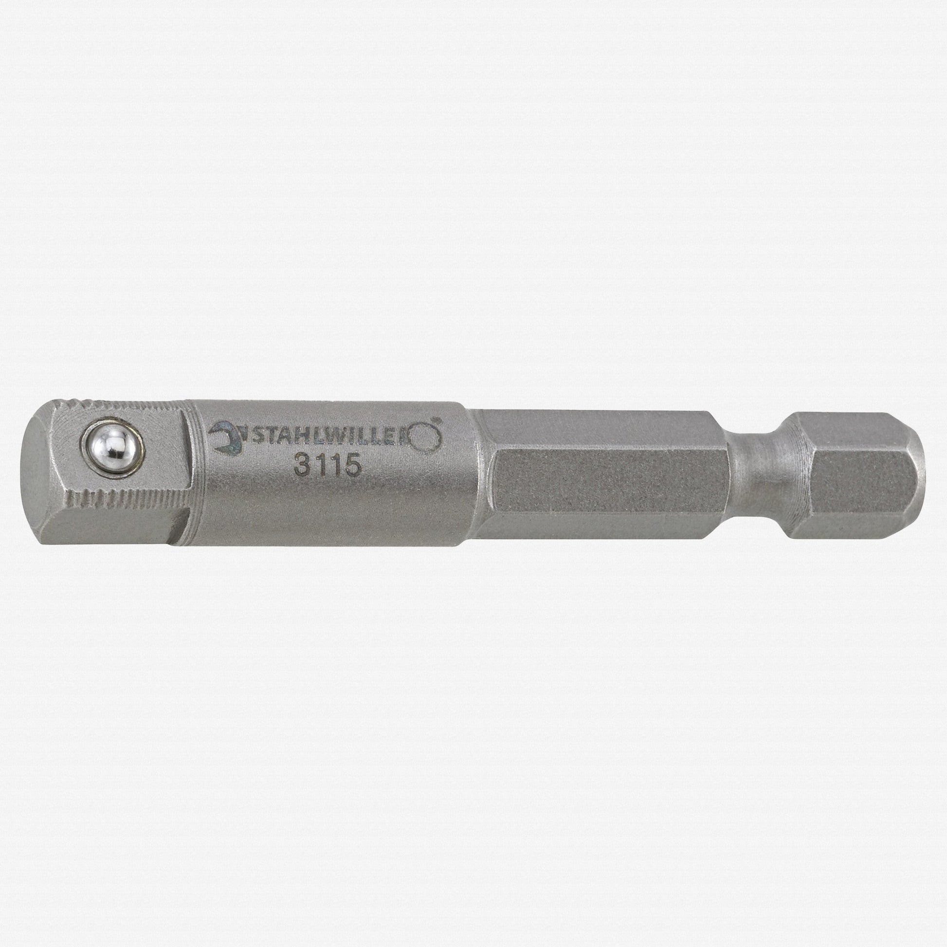 Stahlwille 3115 Adapter, 1/4" Square to 1/4" Hex, 50 mm - ST31150000 - KC Tool