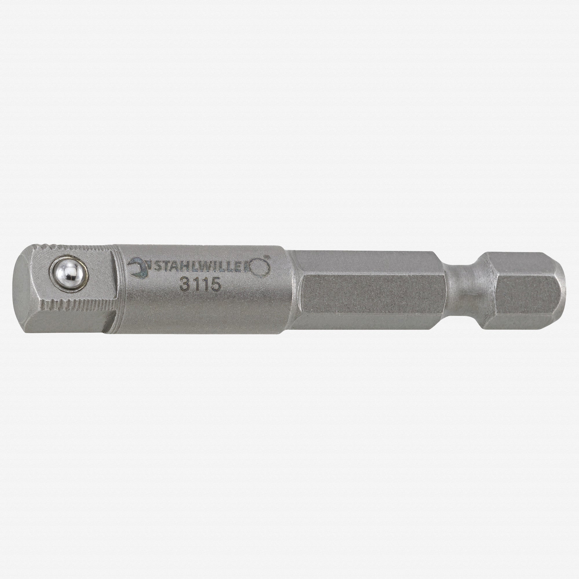 Stahlwille 3115 Adapter, 1/4" Square to 1/4" Hex, 50 mm - ST31150000 - KC Tool