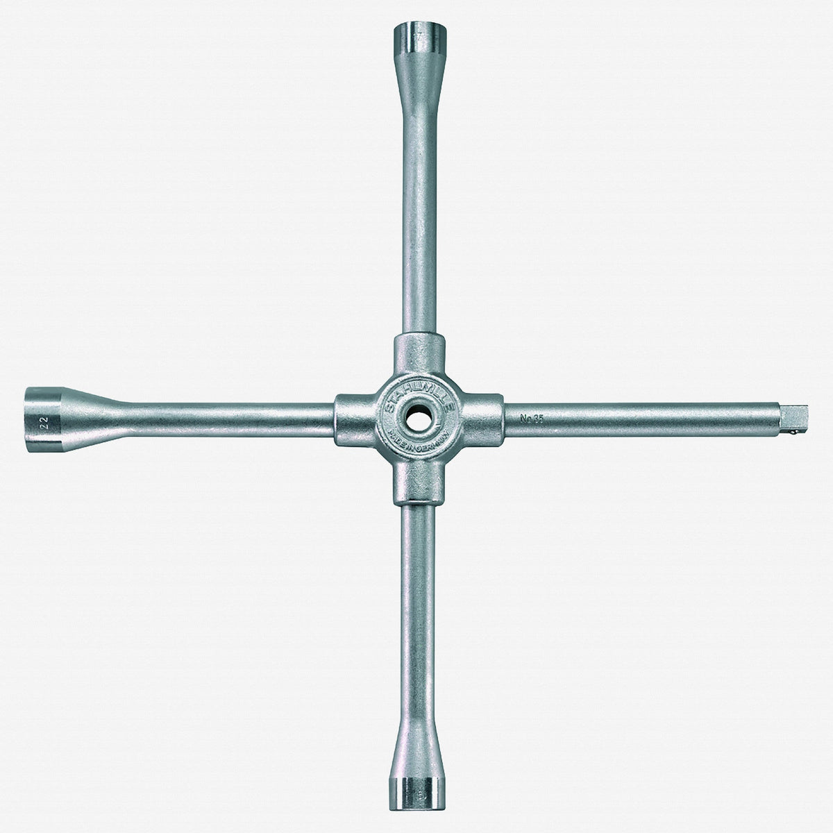 Stahlwille 35c Four-way Lug Wrench, 17, 19, 22mm, 1/2" Square - ST43030006 - KC Tool