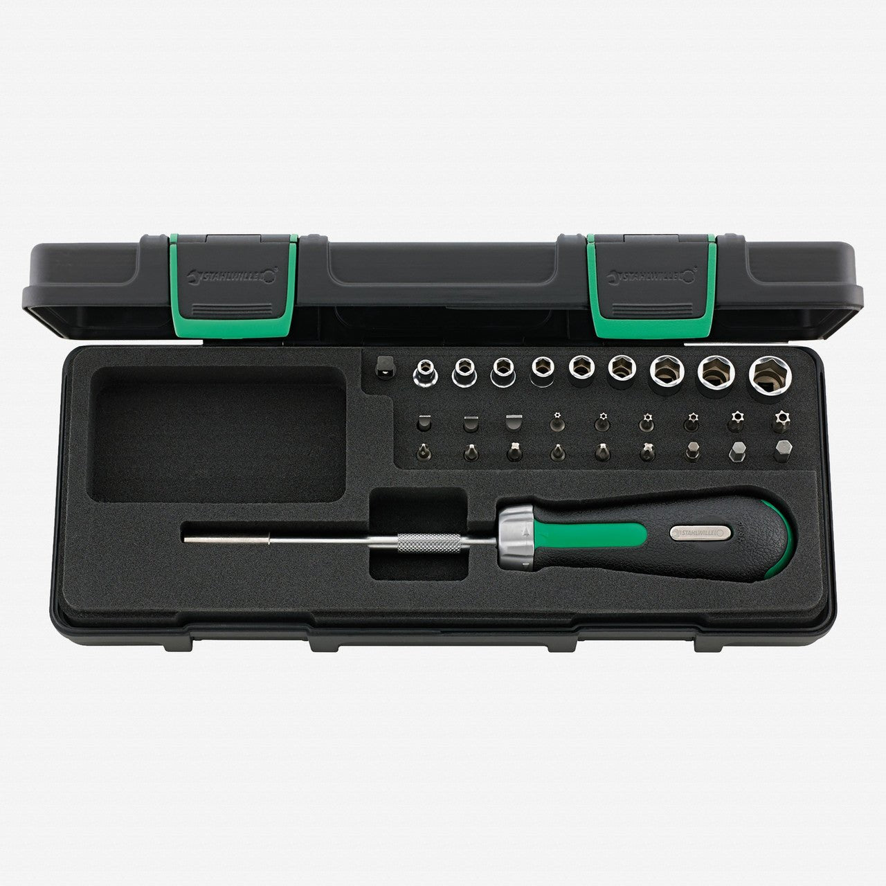 Stahlwille 4008/27/1R Ratcheting Bitholder Set, 29 Pieces - ST96182203 - KC Tool