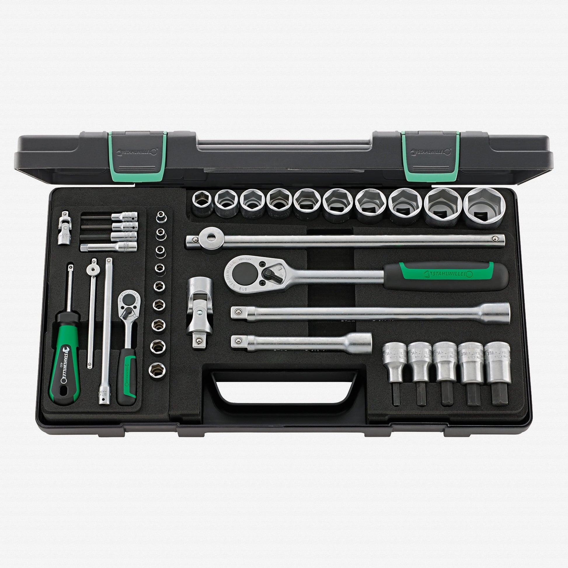 Stahlwille 40/52/27/11 Socket Set, 1/4", 1/2" Drive, Metric, 38 Pieces - ST96011160 - KC Tool