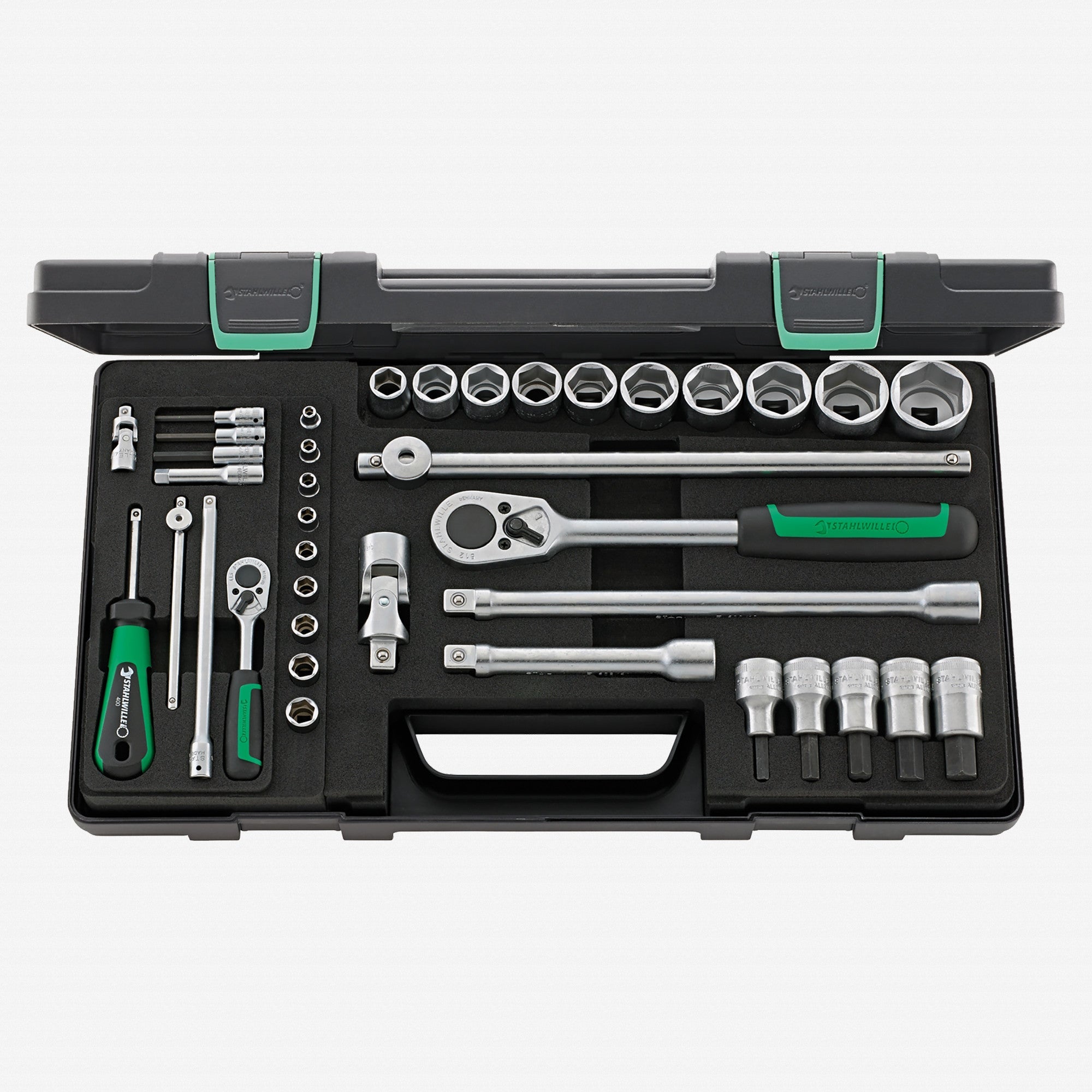 Stahlwille 40/52/27/11 Socket Set, 1/4", 1/2" Drive, Metric, 38 Pieces - ST96011160 - KC Tool