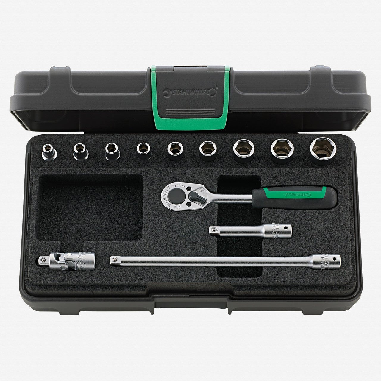 Stahlwille 40/9/4 Socket Set 1/4" Drive, Metric, 4 - 13 mm, 13 Pieces - ST96011119 - KC Tool
