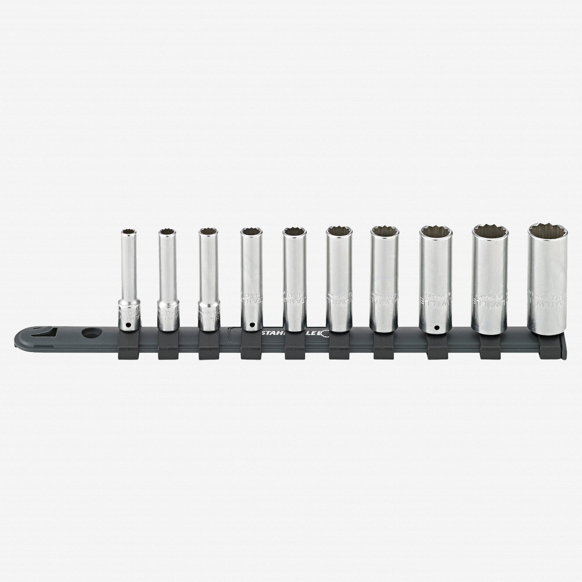 Stahlwille 40aDL/10CL 1/4" Extra Deep Socket Set with Clip Strip, SAE, 3/16 - 9/16", 11 Pieces - ST96016410 - KC Tool