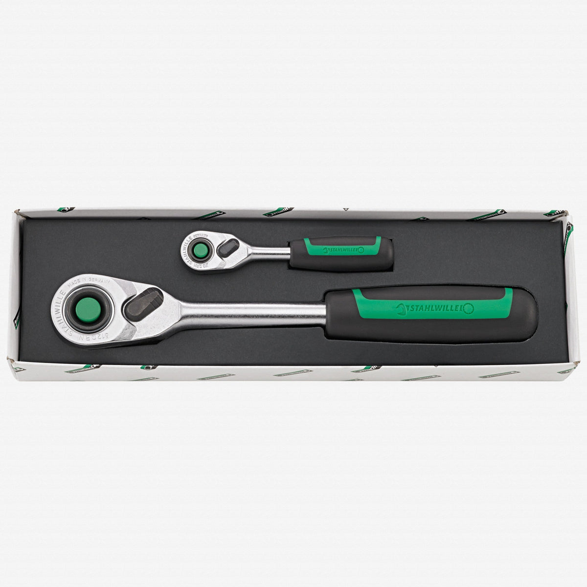 Stahlwille 415QR/512QR QuickRelease Fine Tooth Ratchet Set, 1/4" Drive, 1/2" Drive, 2 Pieces - ST91336421 - KC Tool