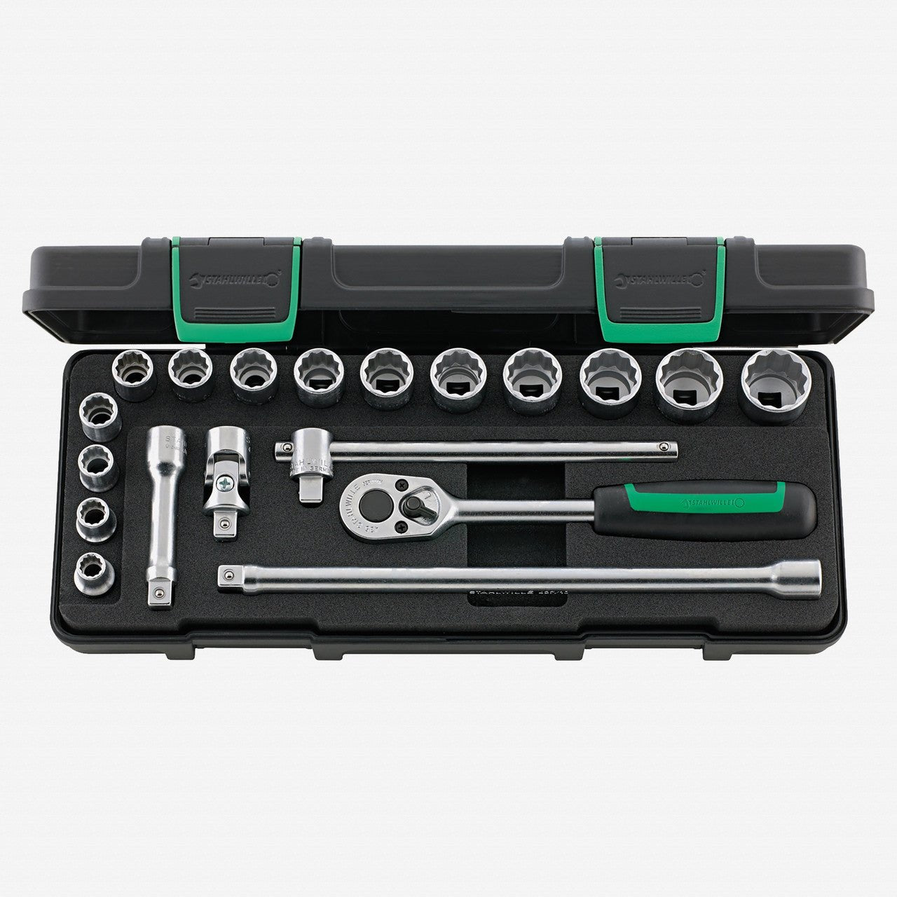 Stahlwille 45/14/5i Socket Set, 3/8" Drive, Metric, 8 - 22mm, 12 - Point, 19 Pieces - ST96024132 - KC Tool