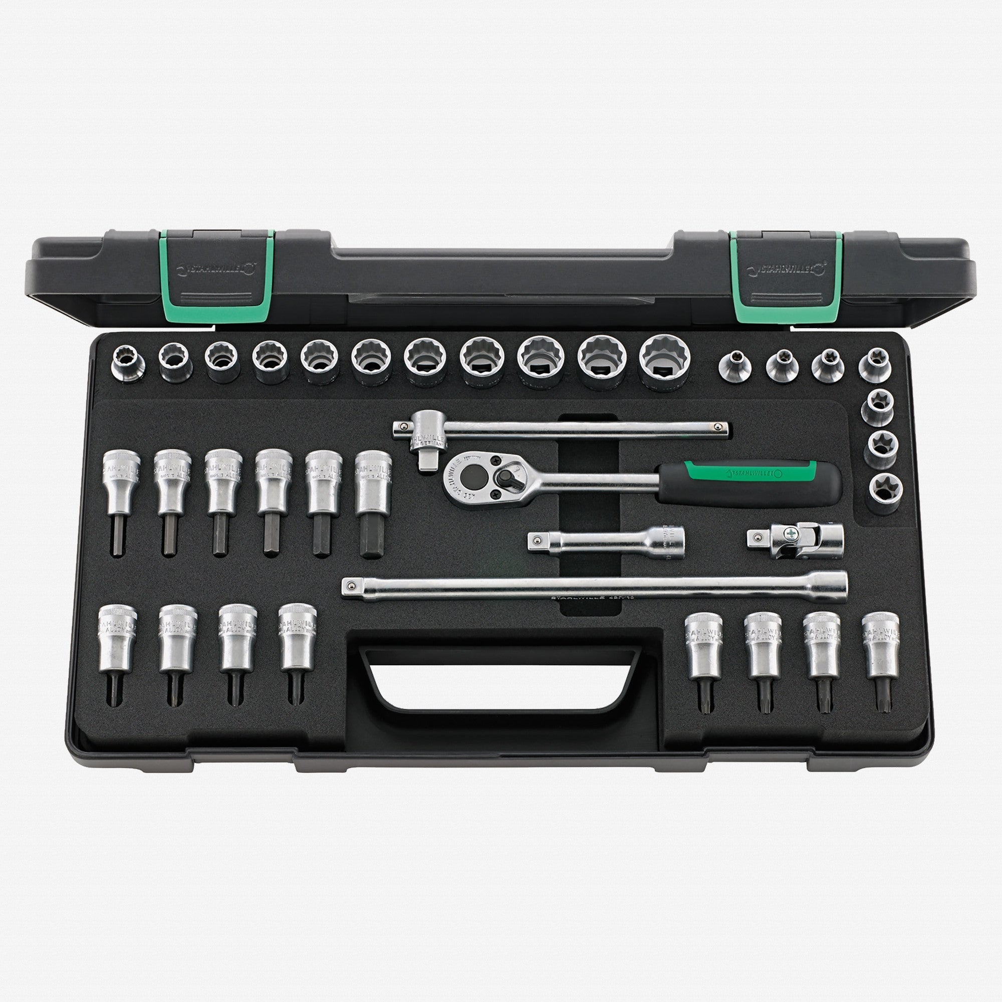 Stahlwille 45/49/32/5TX Socket Set, 3/8" Drive, Metric, 8-19mm, 12-Point, 37 pieces - ST96022119 - KC Tool