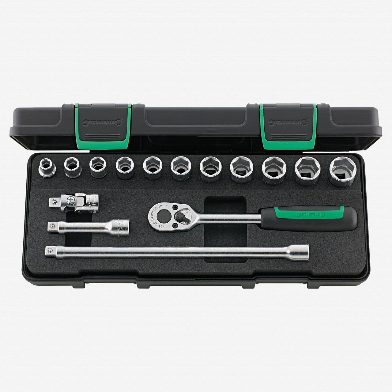 Stahlwille 456/11/4 Socket Set, 3/8" Drive, Metric, 8 - 19mm, 6 - Point, 15 Pieces - ST96022133 - KC Tool