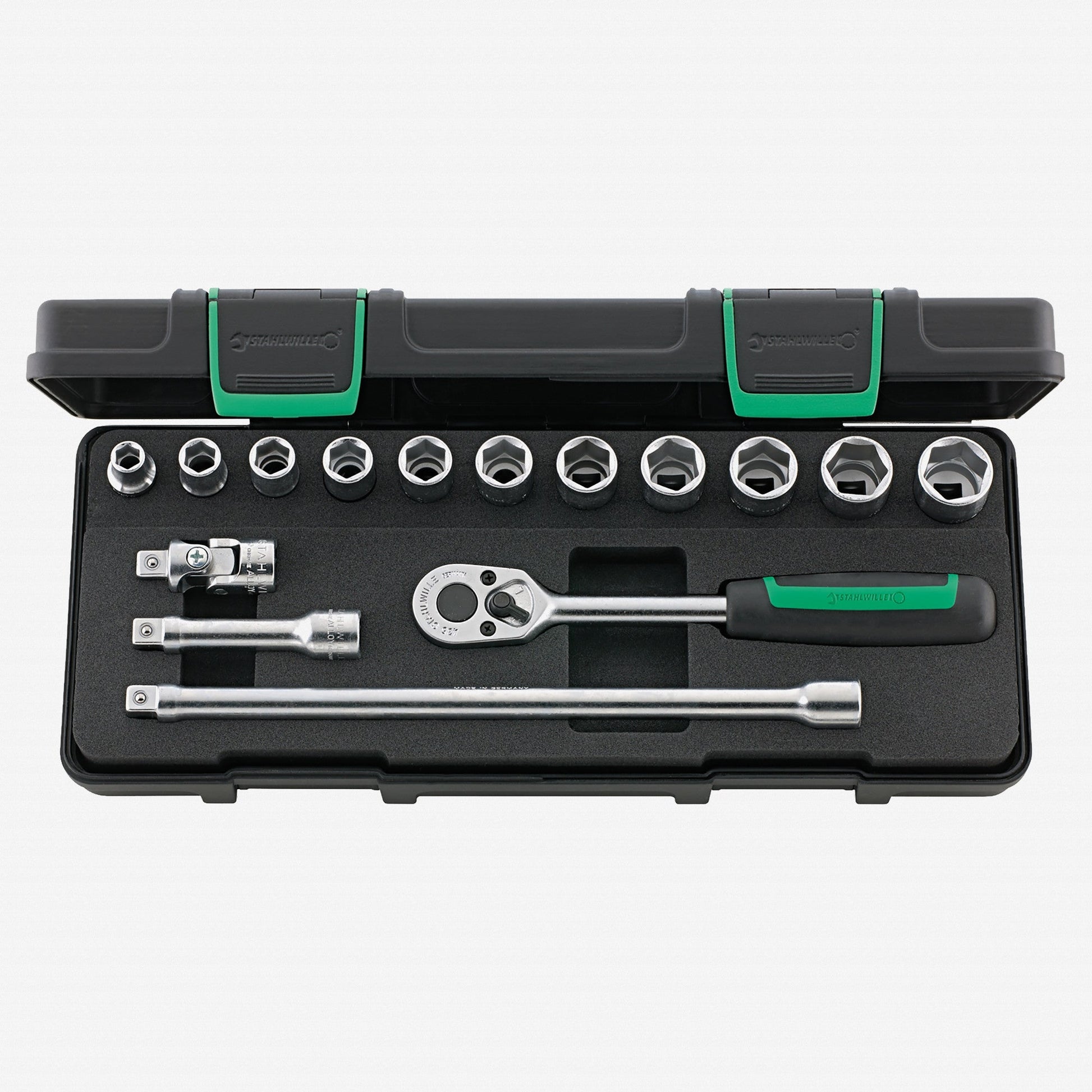 Stahlwille 456/11/4 Socket Set, 3/8" Drive, Metric, 8-19mm, 6-Point, 15 Pieces - ST96022133 - KC Tool
