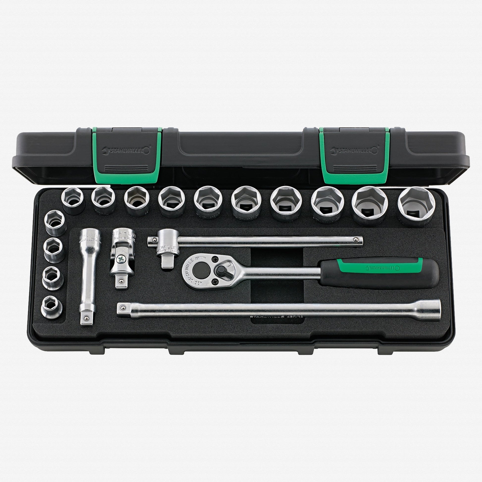Stahlwille 456/14/5i Socket Set, 3/8" Drive, Metric, 8-22mm, 6-Point, 19 Pieces - ST96023132 - KC Tool