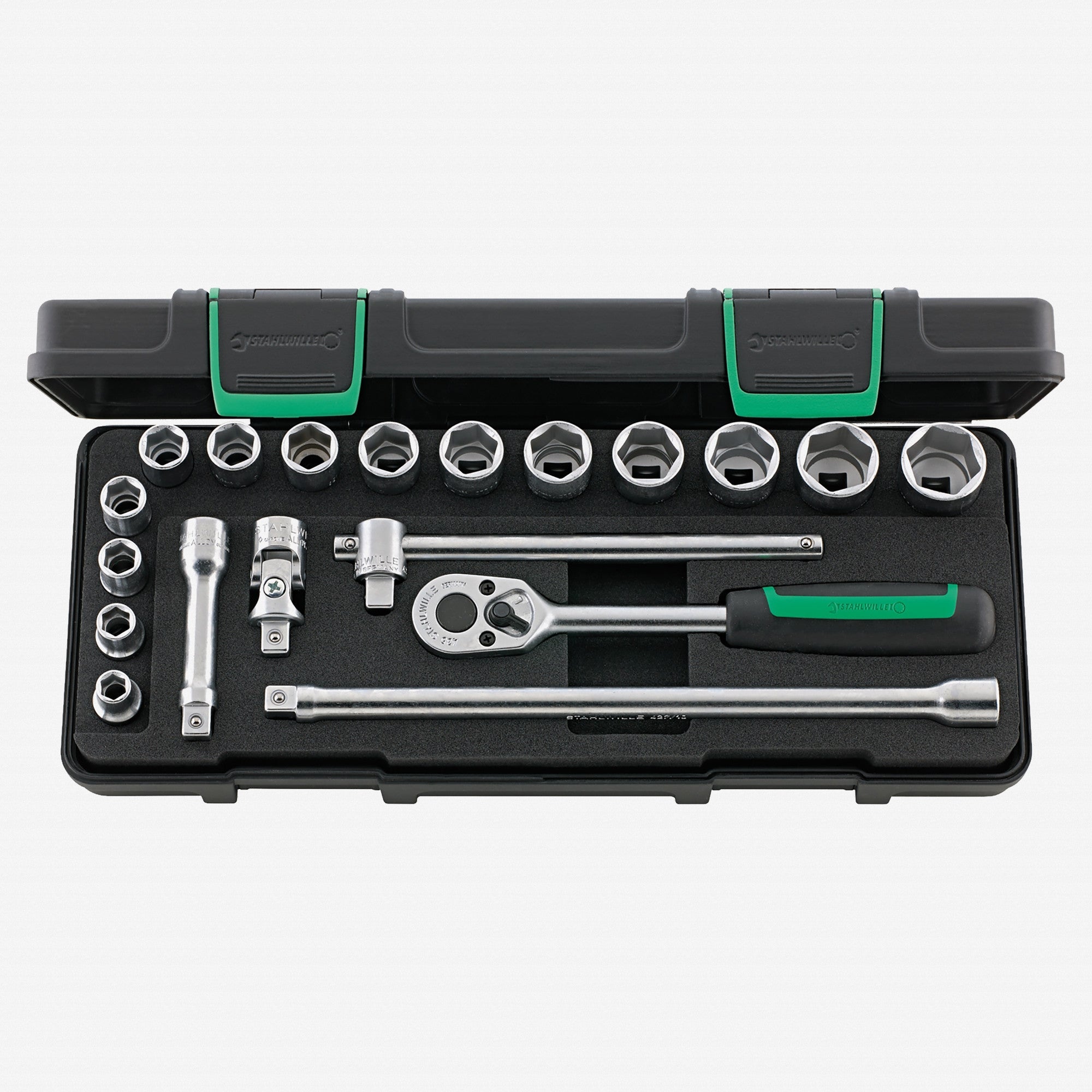 Stahlwille 456/14/5i Socket Set, 3/8" Drive, Metric, 8-22mm, 6-Point, 19 Pieces - ST96023132 - KC Tool