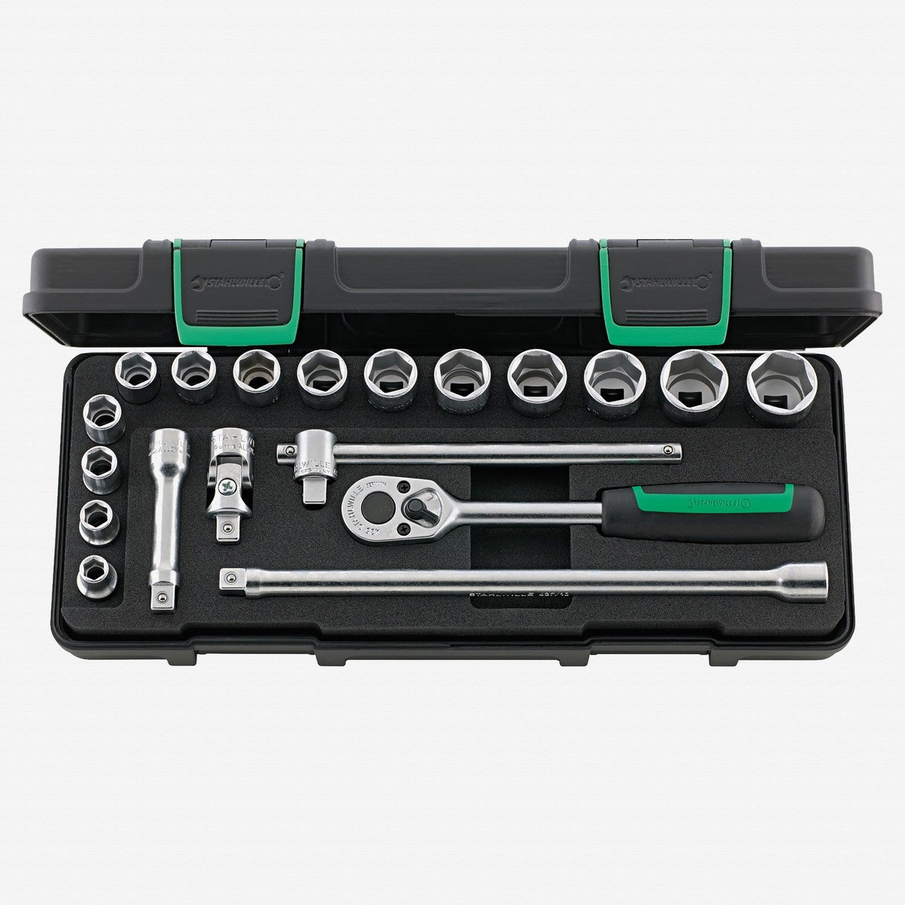 Stahlwille 456/14/5i Socket Set, 3/8" Drive, Metric, 8 - 22mm, 6 - Point, 19 Pieces - ST96023132 - KC Tool