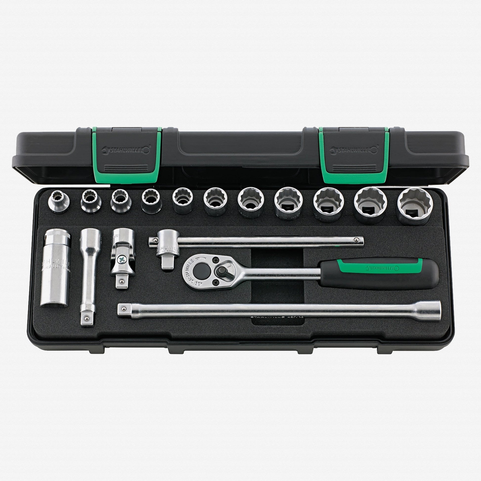 Stahlwille 45a/12/5 Socket Set, 3/8" Drive, SAE, 1/4-13/16", 12-Point, 17 Pieces - ST96025204 - KC Tool