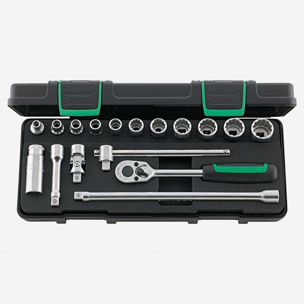 Stahlwille 45a/12/5 Socket Set, 3/8" Drive, SAE, 1/4 - 13/16", 12 - Point, 17 Pieces - ST96025204 - KC Tool