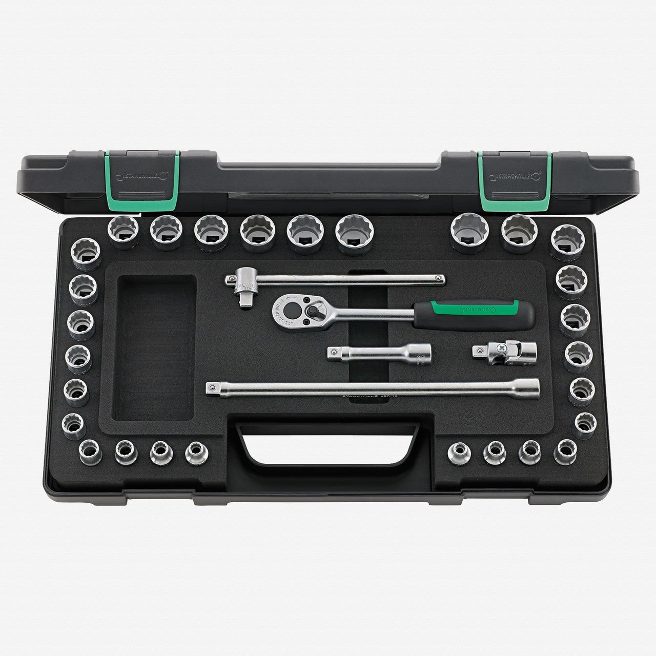 Stahlwille 45ma/28/5 Socket Set, 3/8" Drive, Metric/SAE, 12 - Point, 33 Pieces - ST96021122 - KC Tool