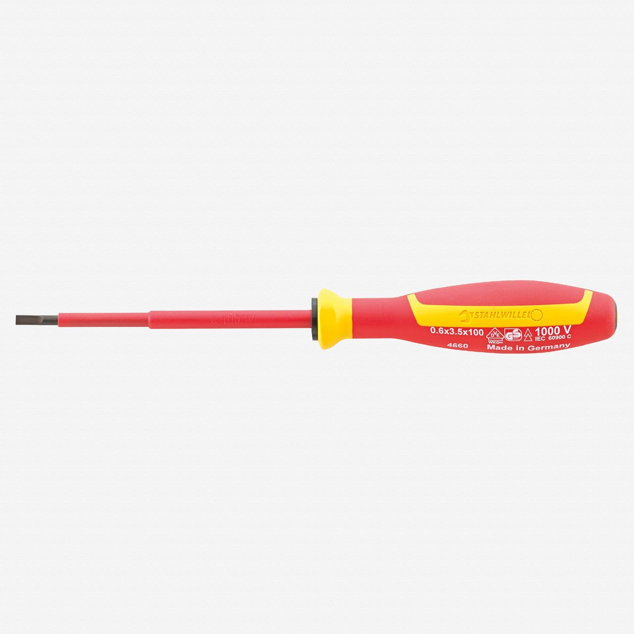 Stahlwille 4660 Insulated Slotted Screwdriver VDE DRALL+, 2.5 x 75mm - ST46603025 - KC Tool