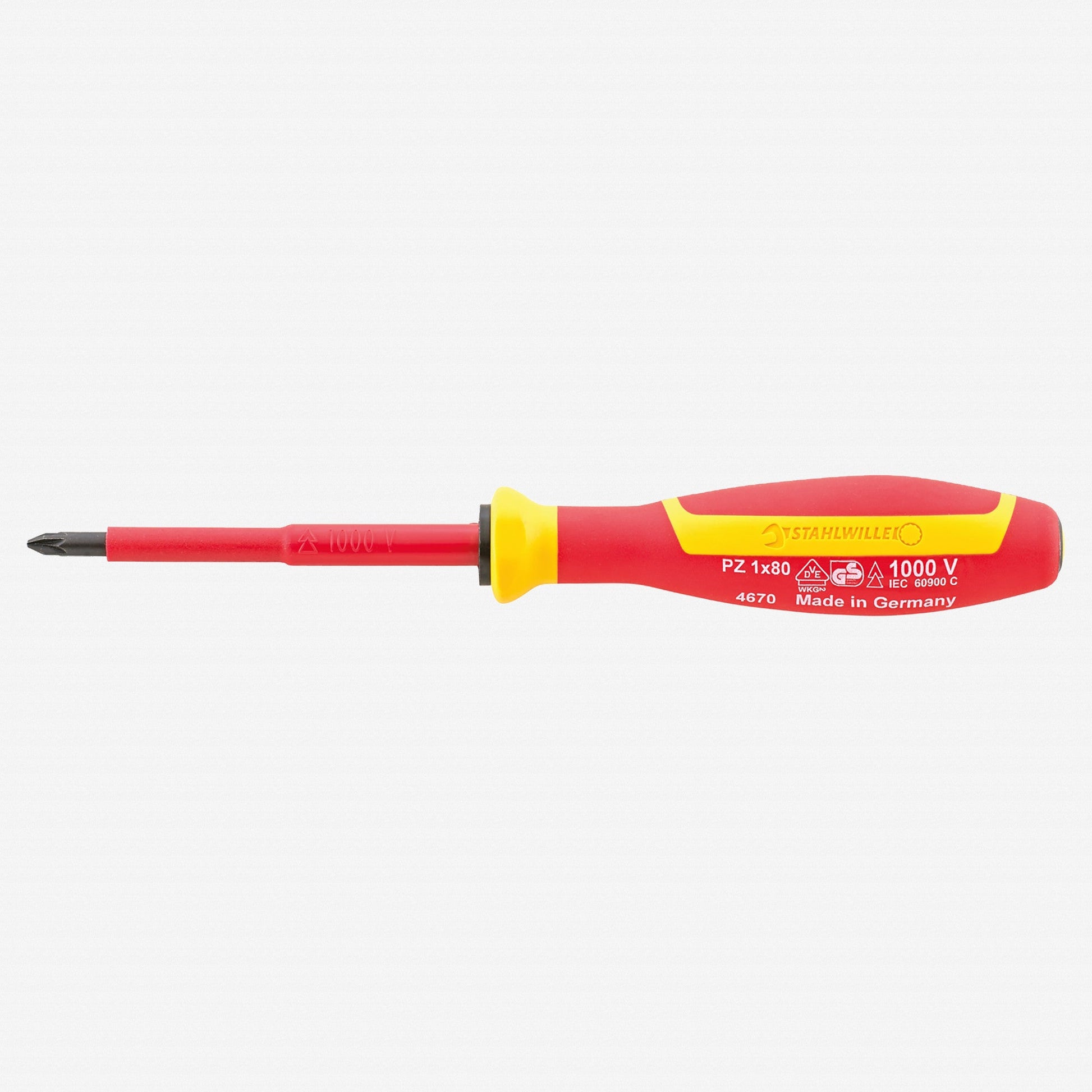 Stahlwille 4670 VDE DRALL+ Insulated Pozidriv Screwdriver, 0 x 60mm - ST46703000 - KC Tool