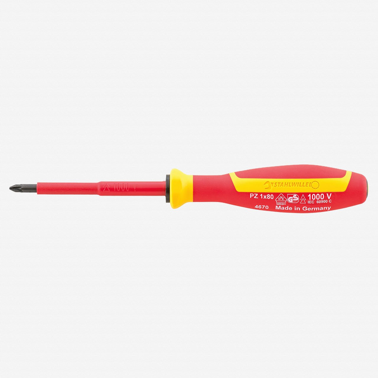 Stahlwille 4670 VDE DRALL+ Insulated Pozidriv Screwdriver, 0 x 60mm - ST46703000 - KC Tool