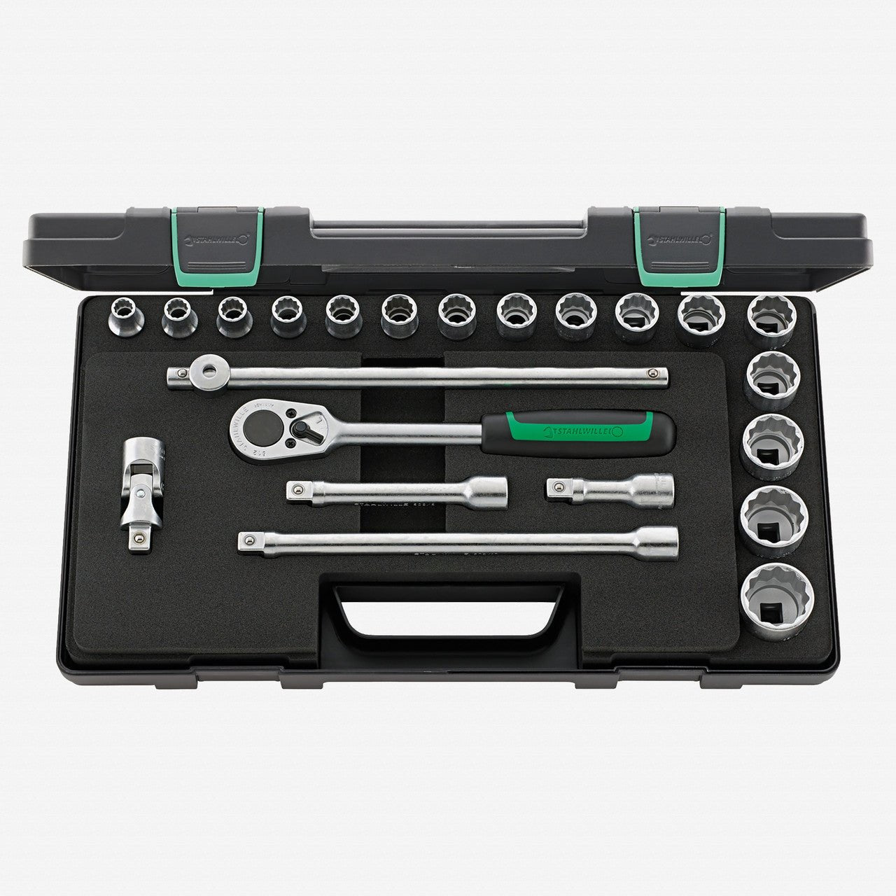 Stahlwille 50/16/6 Socket Set, 1/2" Drive, Metric, 10 - 32 mm, 12 - Point, 22 Pieces - ST96031447 - KC Tool