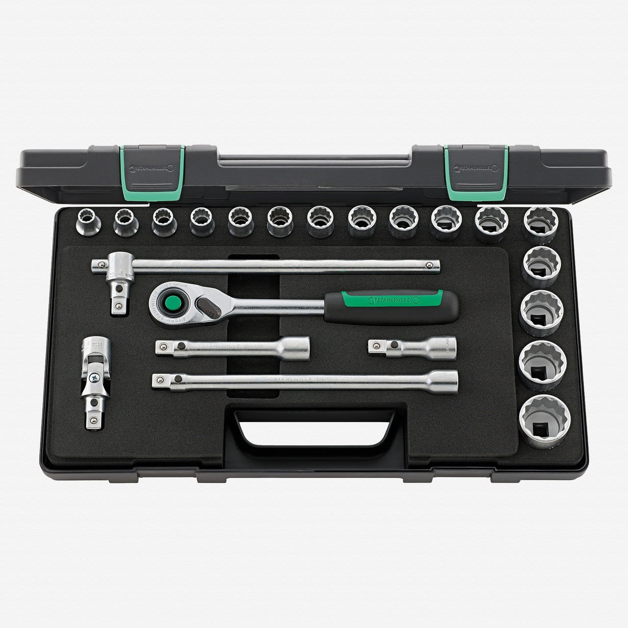 Stahlwille 50/16/6QR Socket Set, 1/2" Drive, Metric, 10 - 32mm, 22 Pieces - ST96031446 - KC Tool