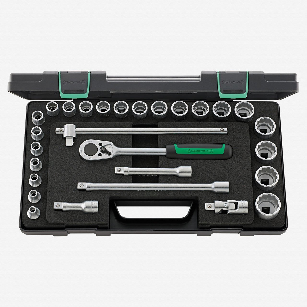 Stahlwille 50/22/6 Socket Set, 1/2" Drive, Metric, 12 - Point, 28 Pieces - ST96031407 - KC Tool