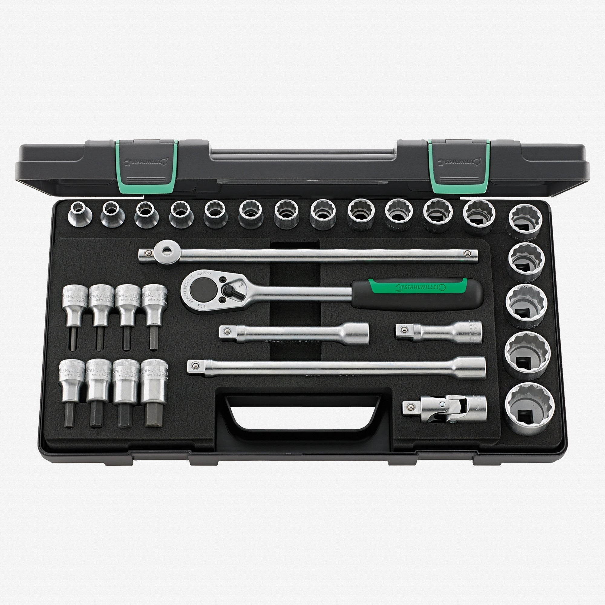 Stahlwille 50/54/25/6 Socket Set, 1/2" Drive, Metric, 8-32mm, 12-Point, 31 Pieces - ST96031439 - KC Tool