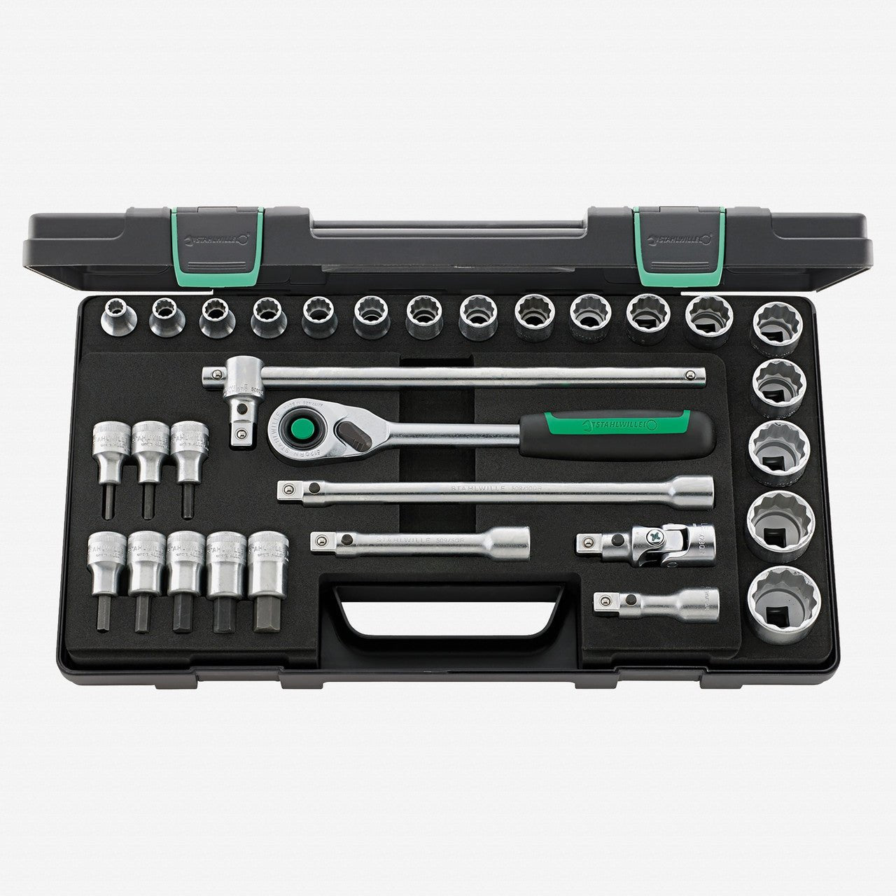 Stahlwille 50/54/25/6QR Socket Set, 1/2" Drive, Metric, 8 - 32 mm, 12 Point, 31 Pieces - ST96031440 - KC Tool