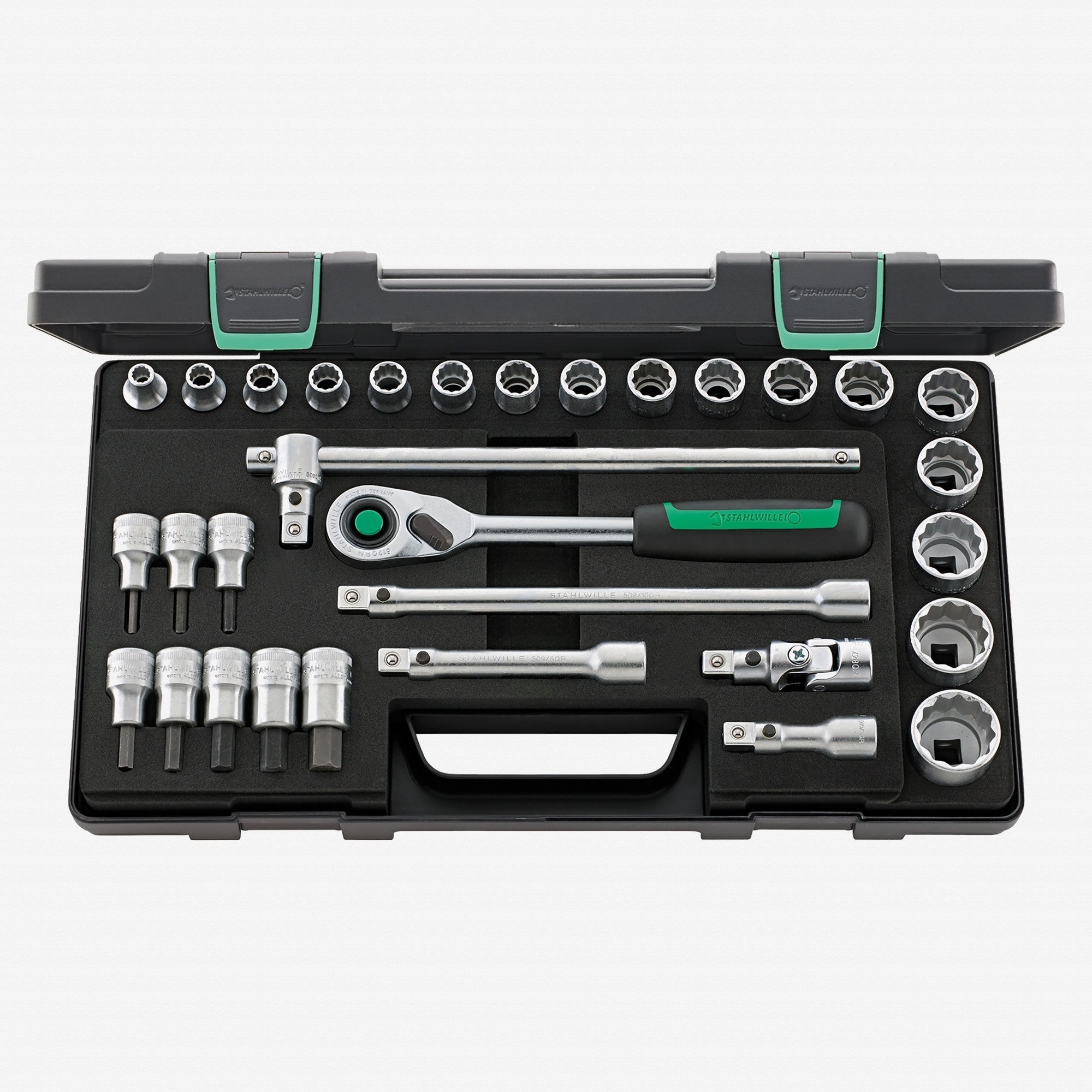 Stahlwille 50/54/25/6QR Socket Set, 1/2" Drive, Metric, 8-32 mm, 12 Point, 31 Pieces - ST96031440 - KC Tool