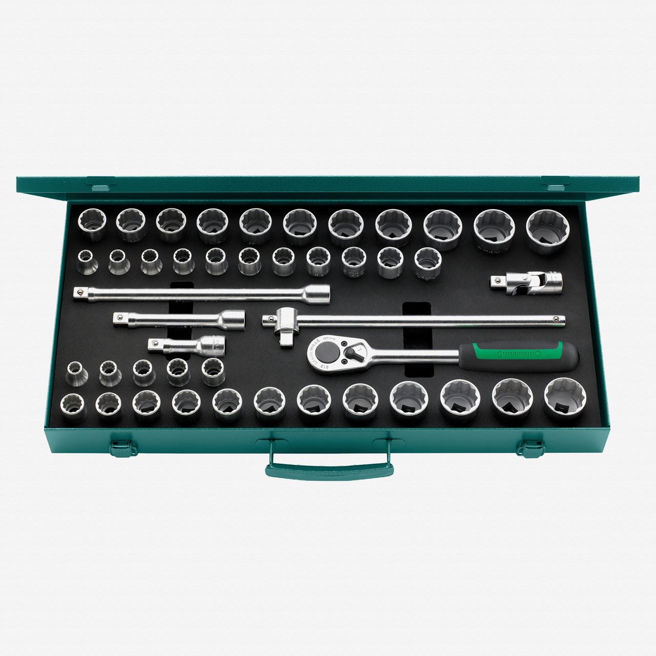 Stahlwille 50ma/39/6N Socket Set, 1/2" Drive, Metric and SAE, 12 - Point, 45 Pieces - ST96030140 - KC Tool