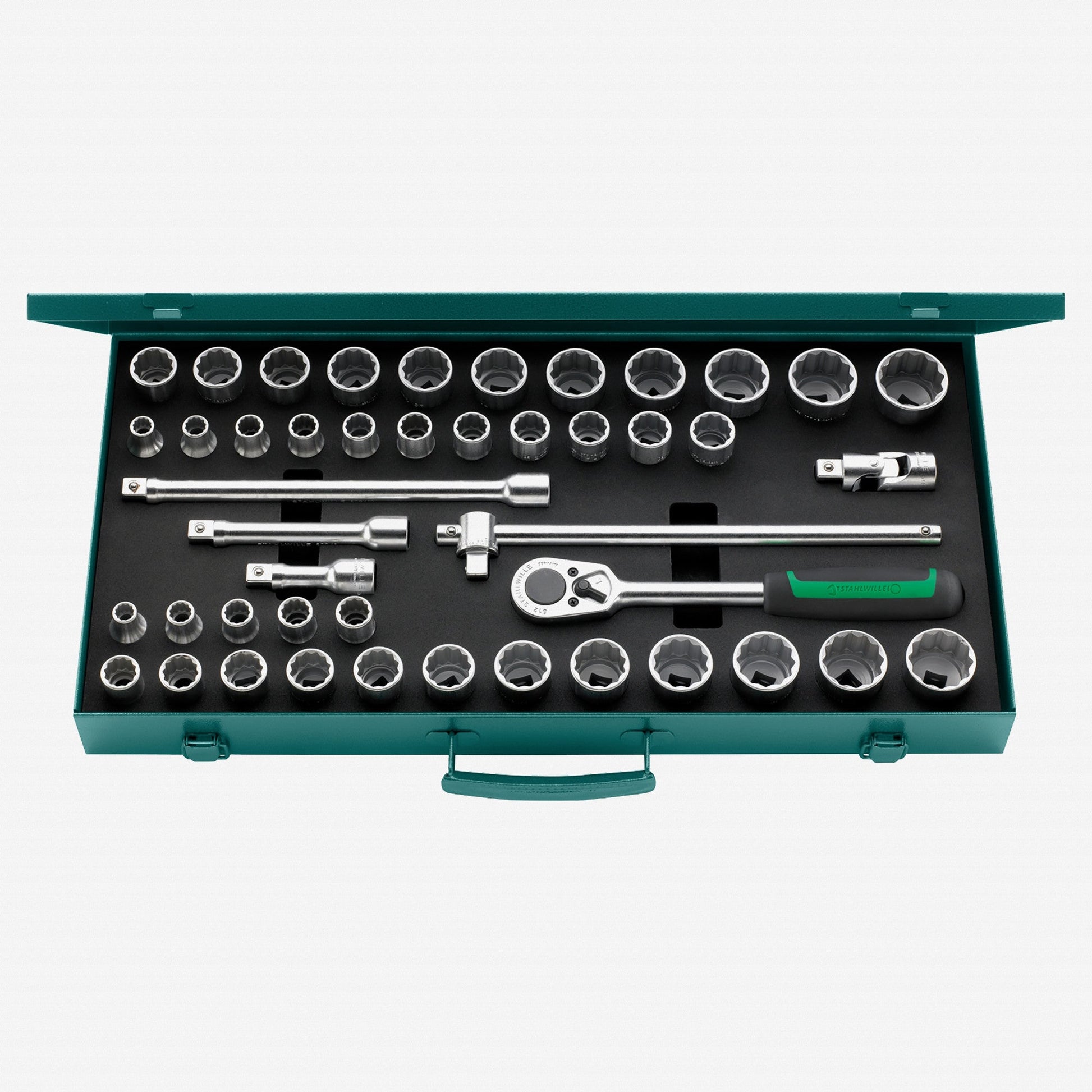 Stahlwille 50ma/39/6N Socket Set, 1/2" Drive, Metric and SAE, 12-Point, 45 Pieces - ST96030140 - KC Tool