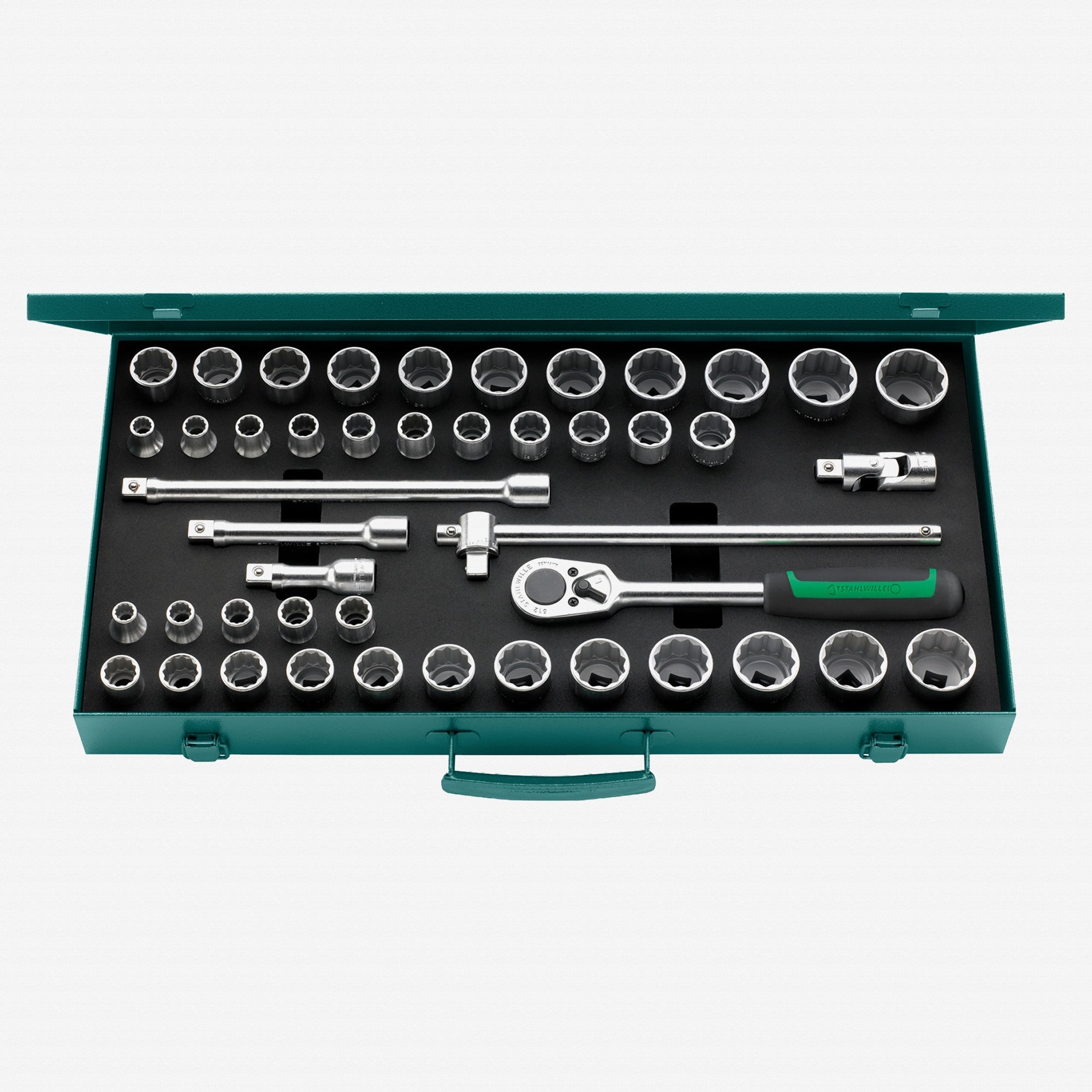 Stahlwille 50ma/39/6N Socket Set, 1/2" Drive, Metric and SAE, 12-Point, 45 Pieces - ST96030140 - KC Tool
