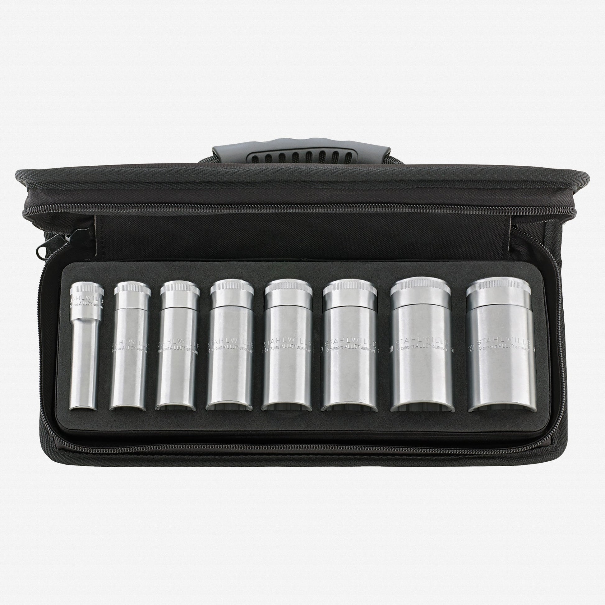 Stahlwille 51/8 Deep Socket Set, 1/2" Drive, Metric, 13-32mm, 12-Point, 9 Pieces - ST96030212 - KC Tool