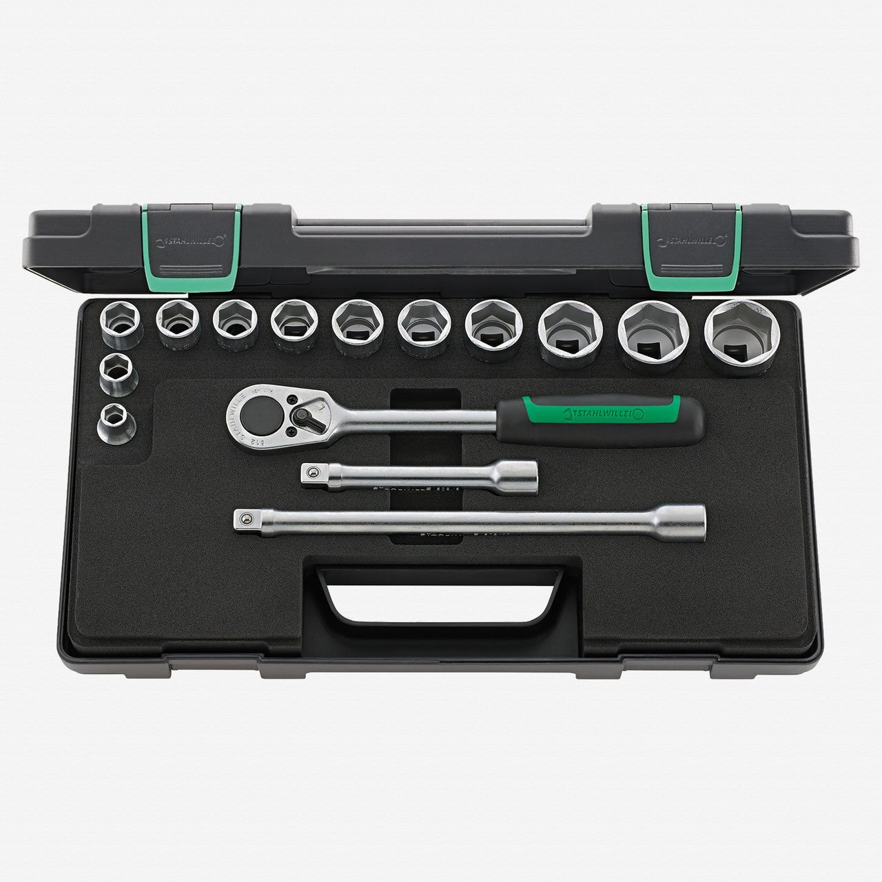 Stahlwille 52/12/3 Socket Set, 1/2" Drive, Metric, 6 - Point, 15 Pieces - ST96031436 - KC Tool