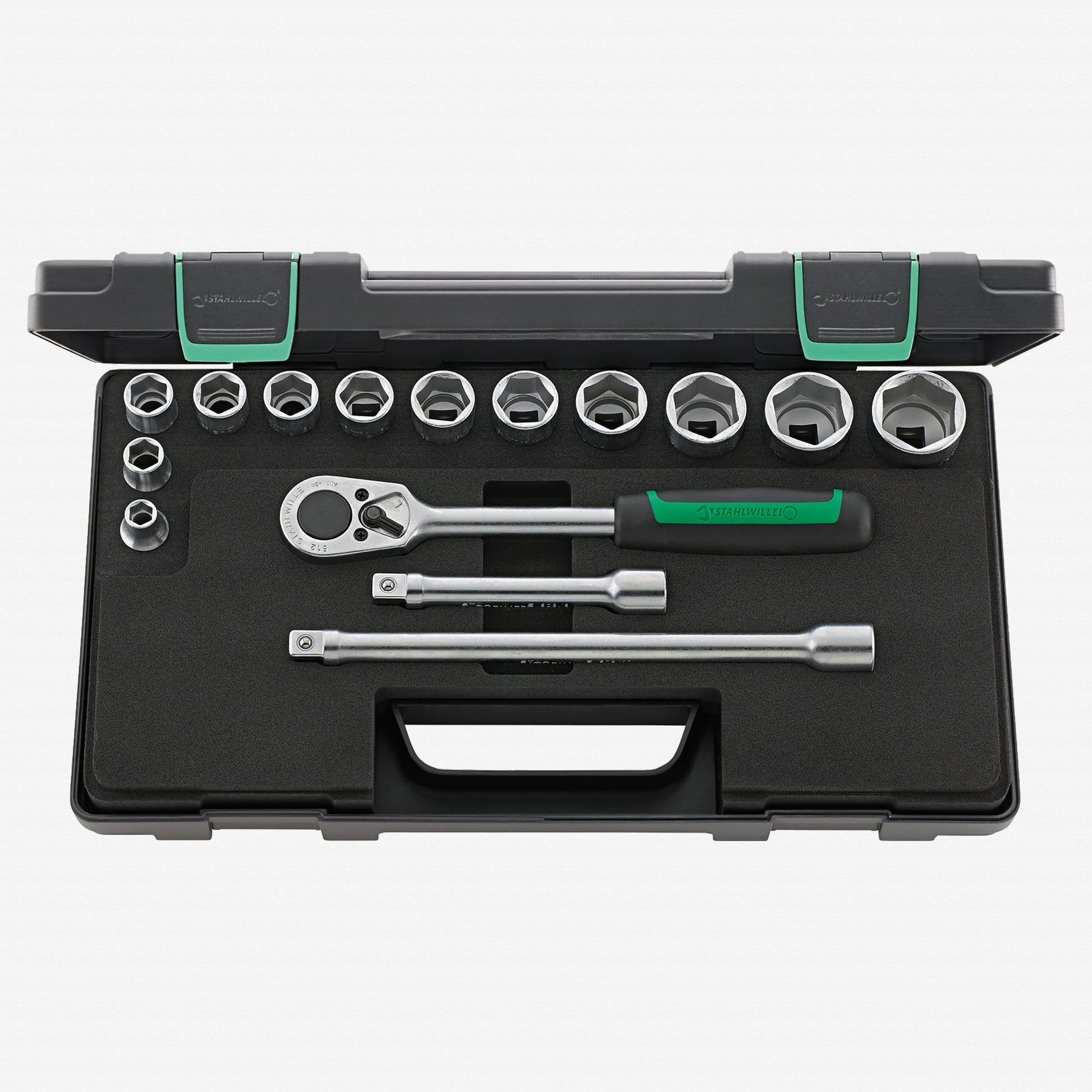 Stahlwille 52/12/3 Socket Set, 1/2" Drive, Metric, 6-Point, 15 Pieces - ST96031436 - KC Tool