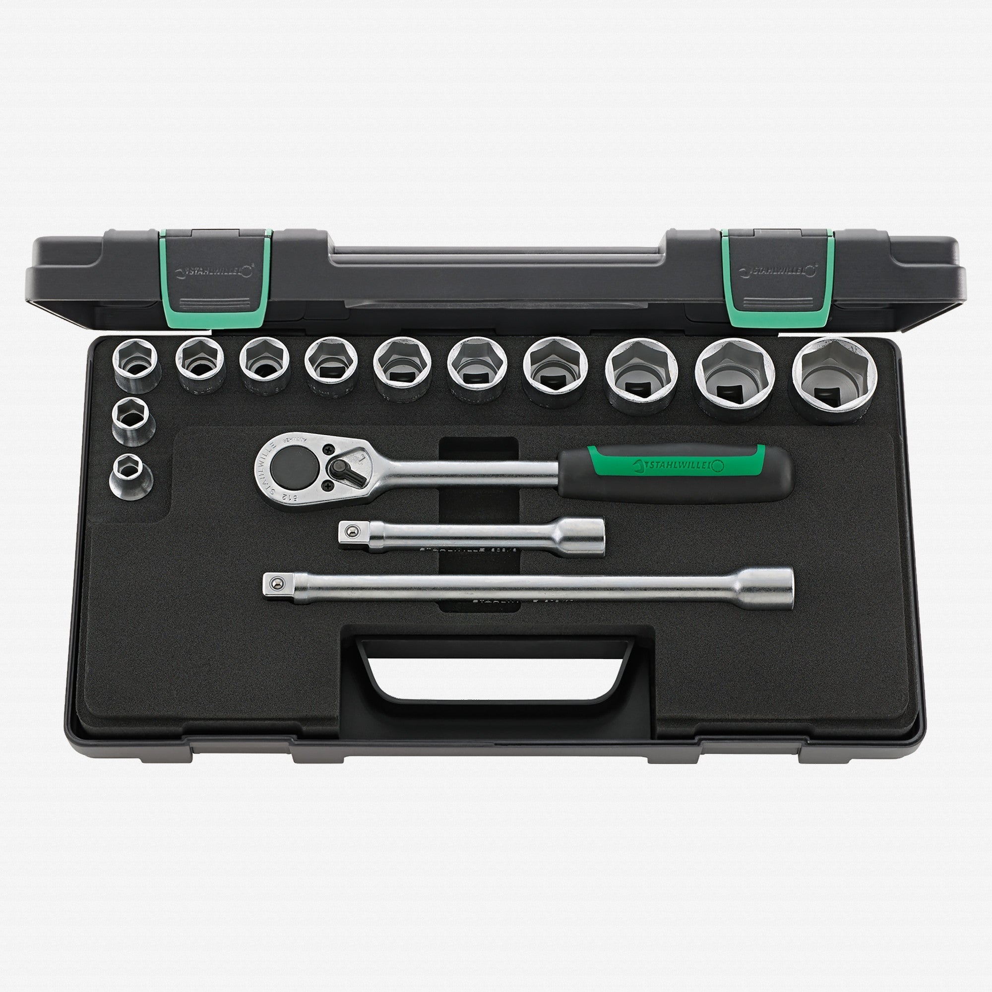 Stahlwille 52/12/3 Socket Set, 1/2" Drive, Metric, 6-Point, 15 Pieces - ST96031436 - KC Tool