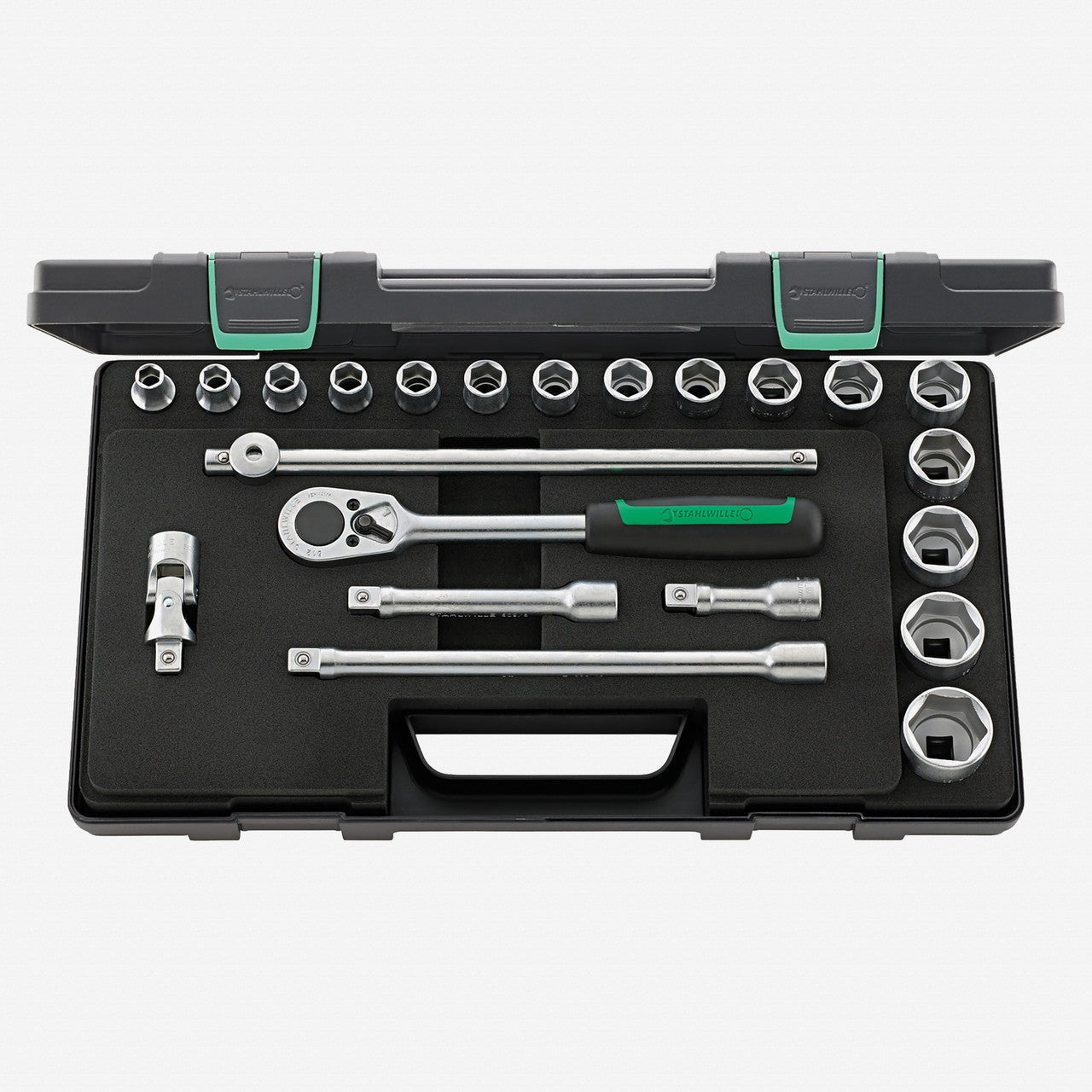 Stahlwille 52/16/6 Socket Set, 1/2" Drive, Metric, 10 - 32mm, 6 - Point, 22 Pieces - ST96031448 - KC Tool